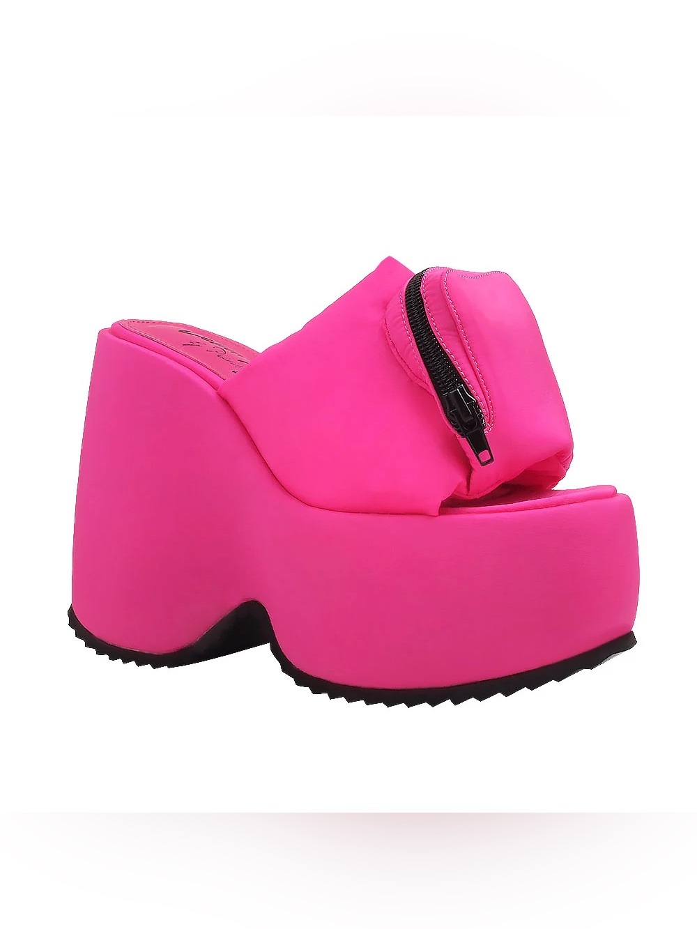 NWOT Privileged KYA Pink Padded Platform Slide with Zip Detail